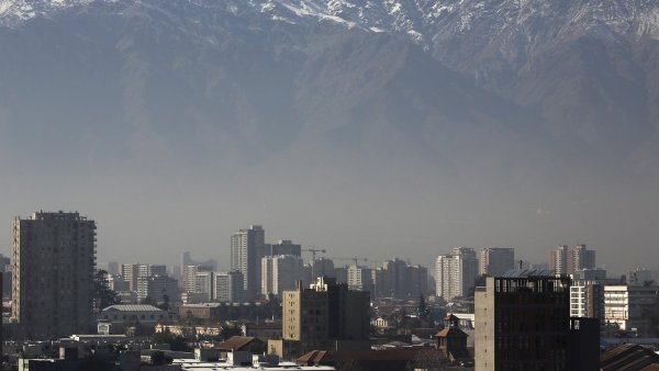 Fotografía panorámica de Santiago de Chile
