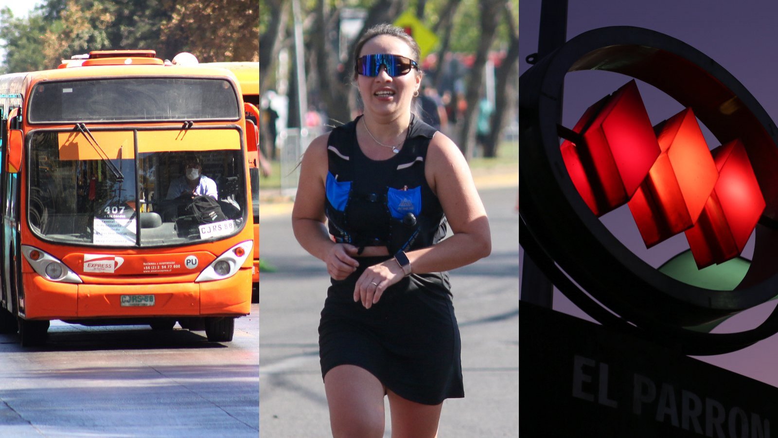 Joven corriendo en Maratón de Santiago Chile.