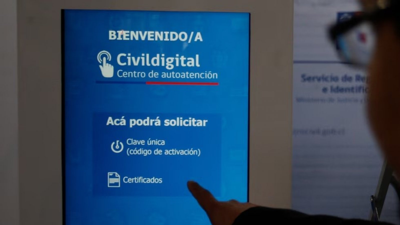 Tótem de autoatención del Registro Civil