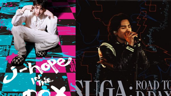 Posters de los documentales de j-hope y SUGA de BTS.