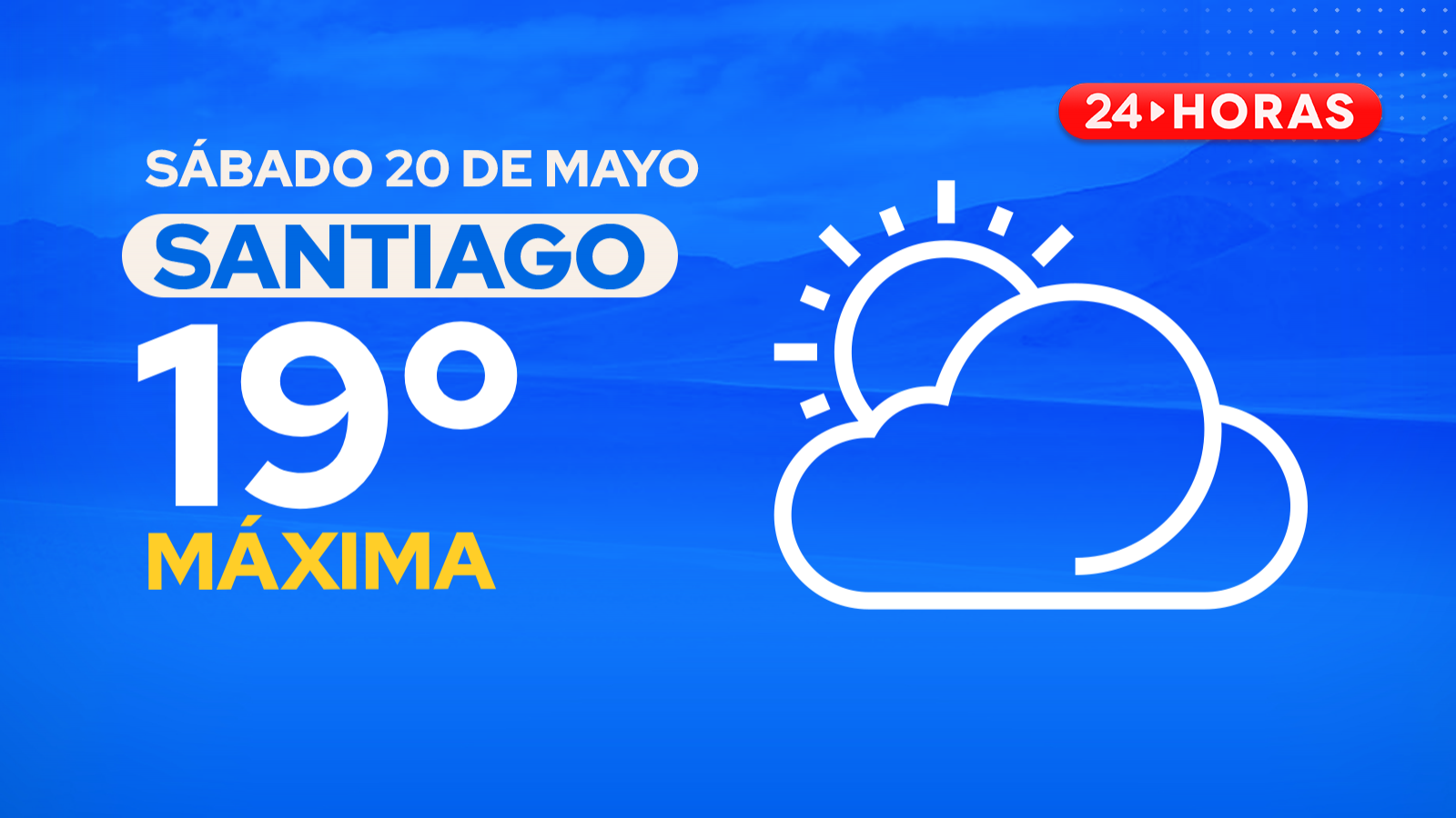 Tiempo en Santiago para sábado 20 de mayo