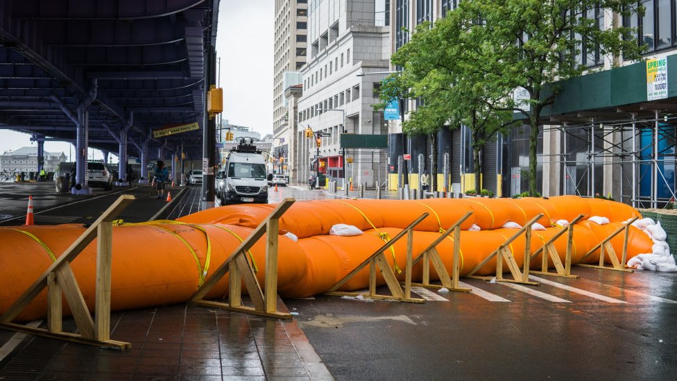 Una barrera en las calles de Nueva York