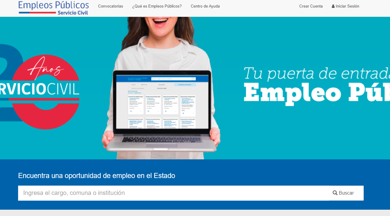 Captura del portal de Empleos Públicos.
