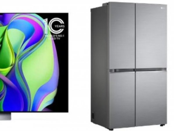 Televisor y refrigerador de LG.