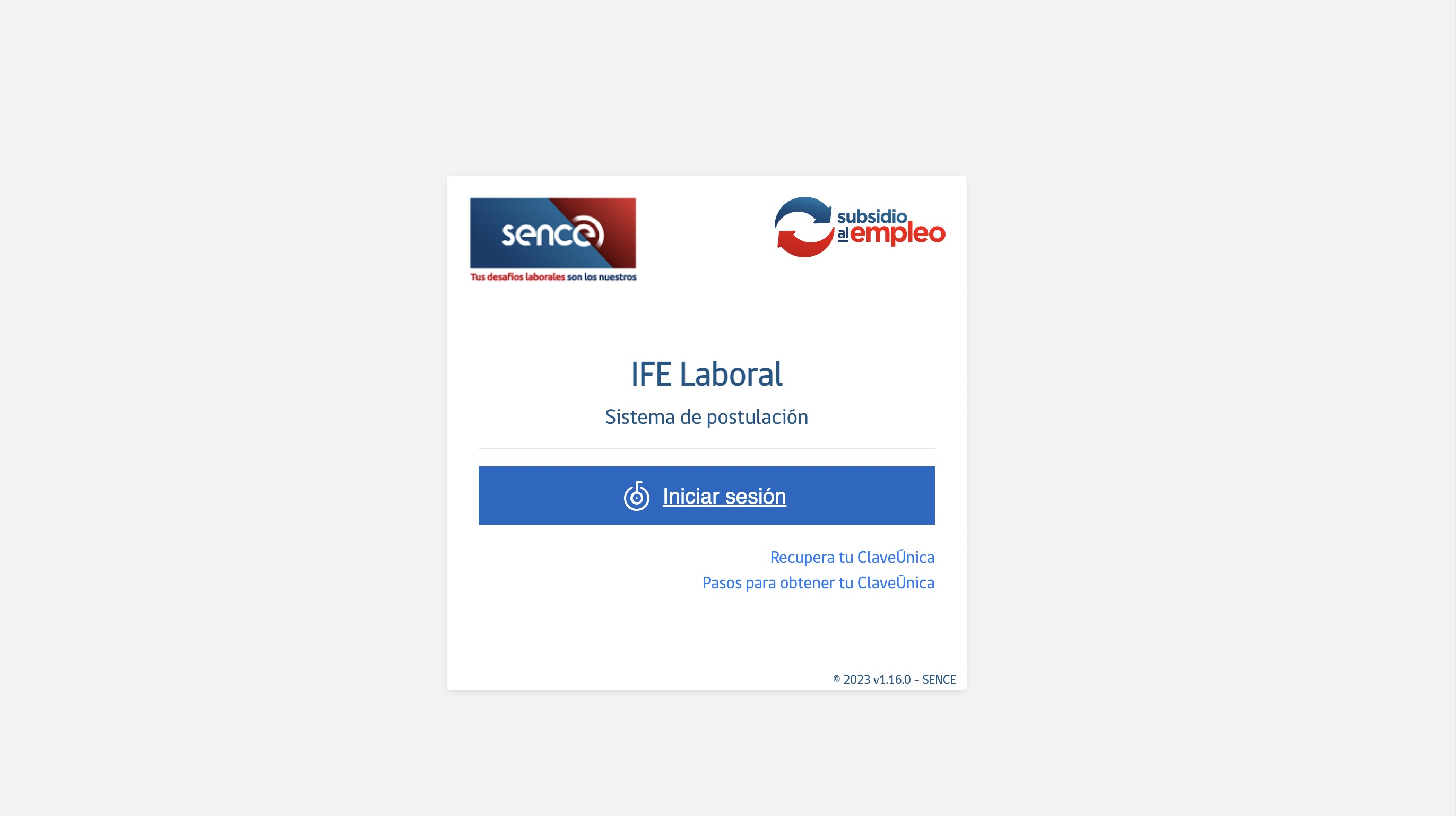 Página para postular al IFE Laboral