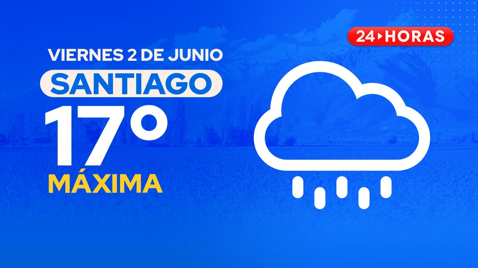 El tiempo en Santiago para el viernes 2 de junio 2023.