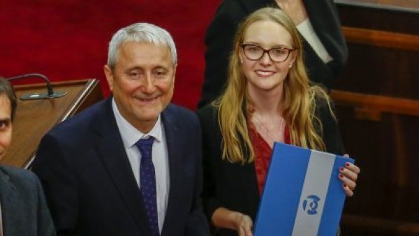 Presidenta y vicepresidente, Beatriz Hevia y Aldo Valle, del Consejo Constitucional.