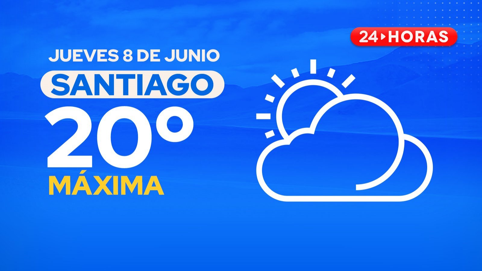 El tiempo en Santiago jueves 8 de junio.
