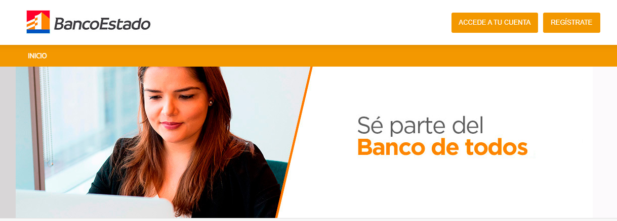 Captura de pantalla del sitio de trabajo de BancoEstado.
