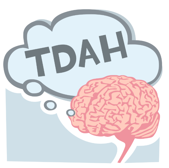 Ilustración de un cerebro con TDAH.