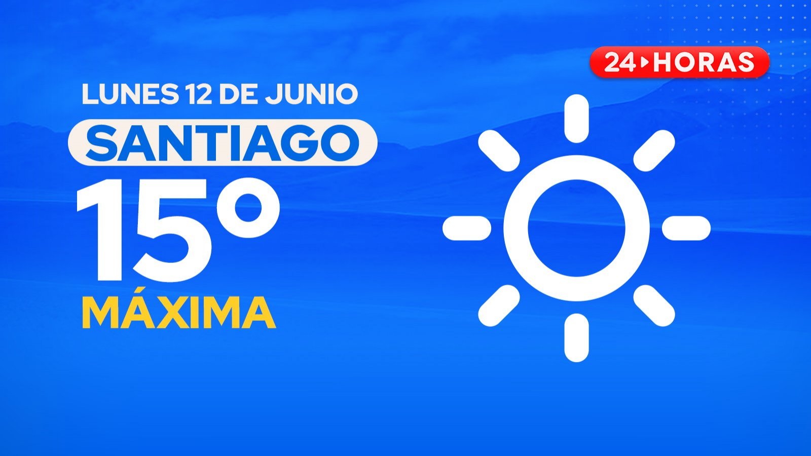 El tiempo en Santiago lunes 12 de junio.