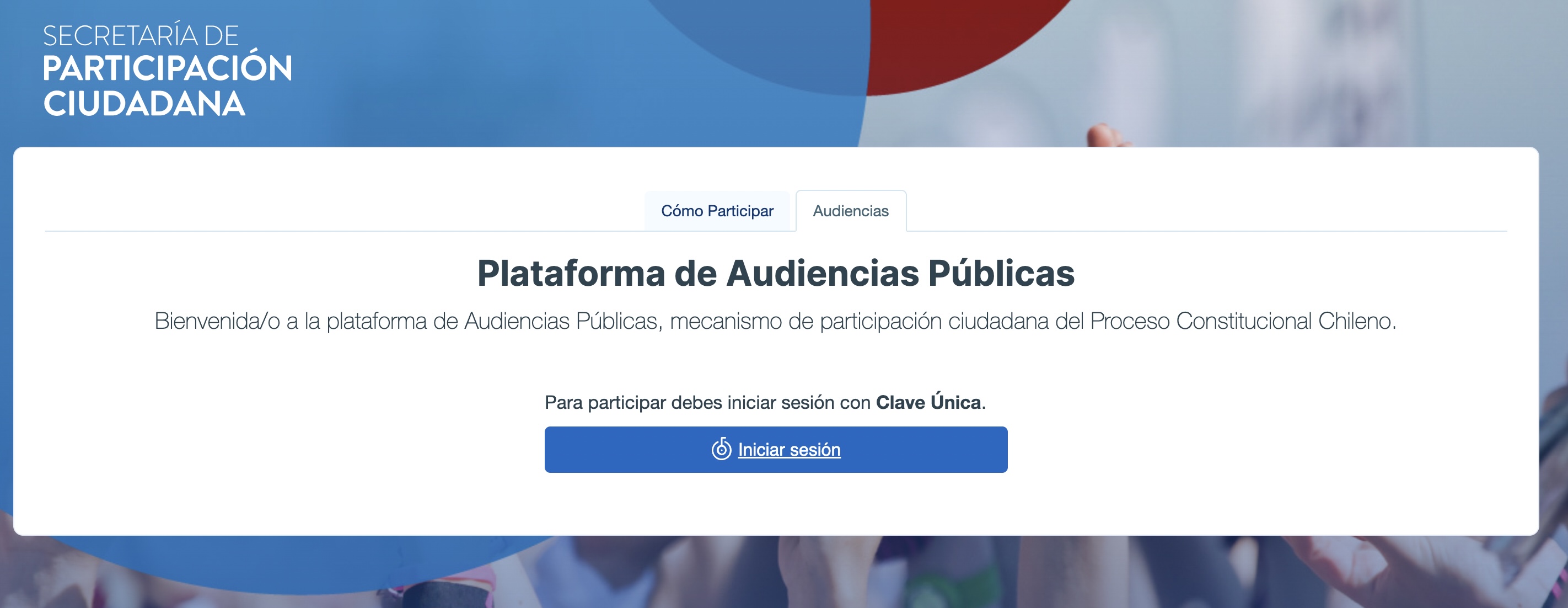 Plataforma web de Audiencias Públicas