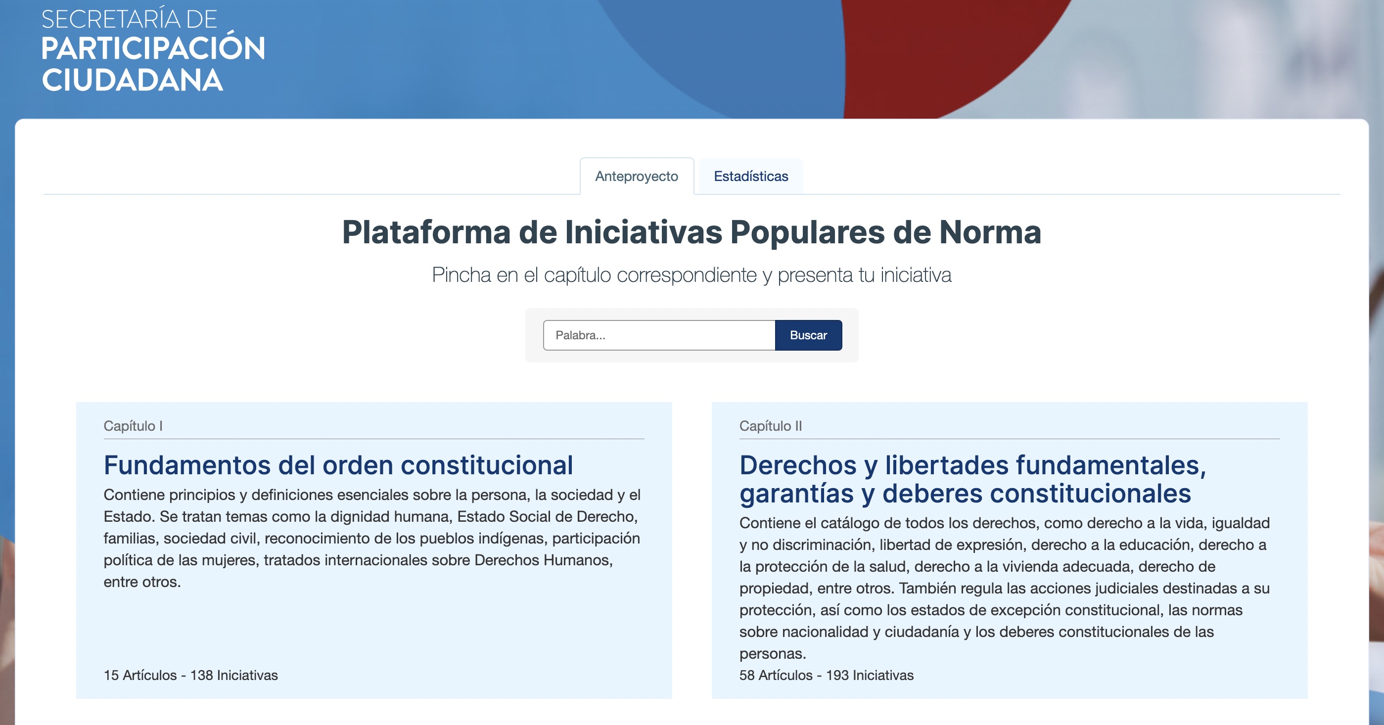 Página web de la Iniciativa Popular de Norma