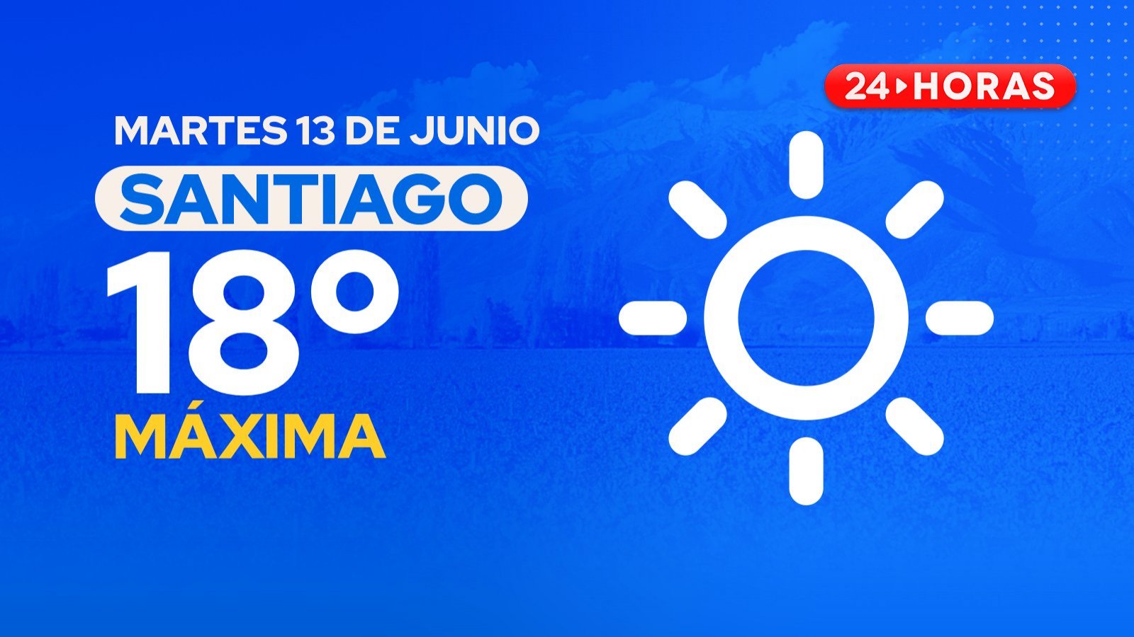 El tiempo en Santiago martes 13 de junio.