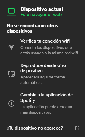Captura de conexión de dispositivos de Spotify.