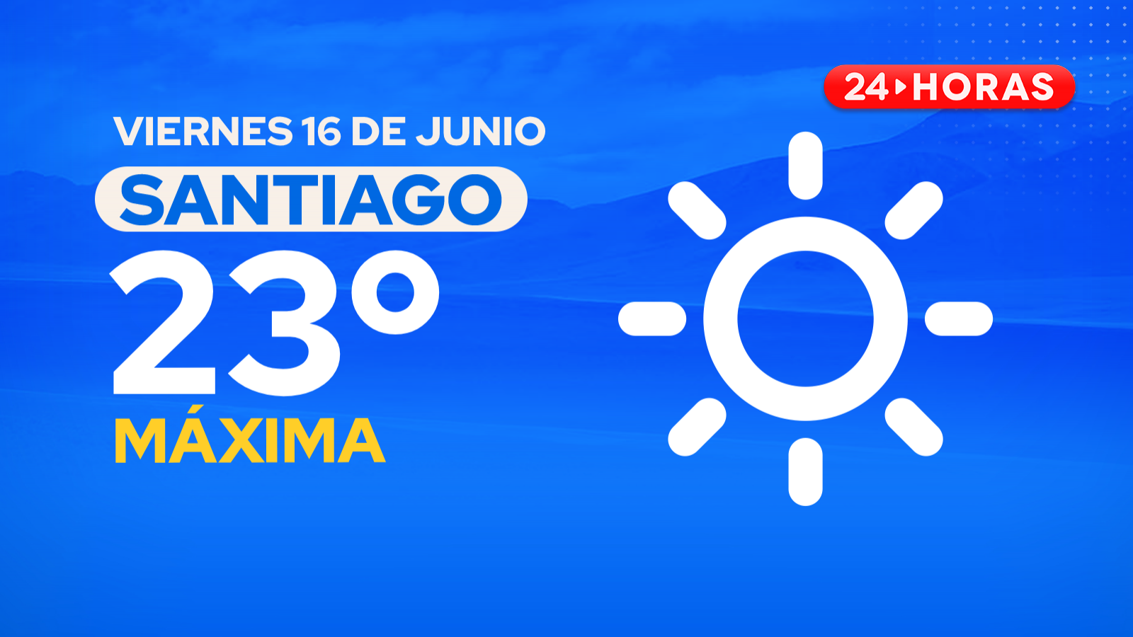El tiempo en Santiago para el viernes 16 de junio 2023
