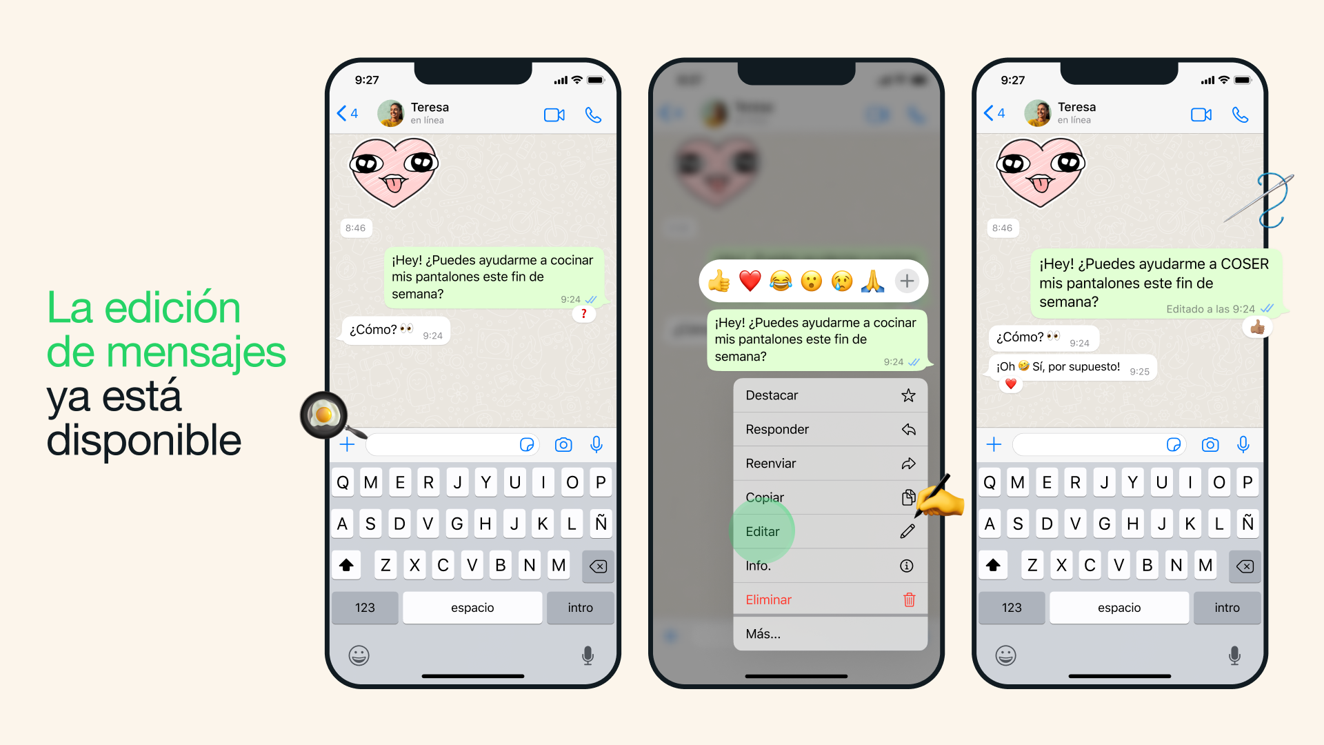 Cómo editar mensajes whatsapp