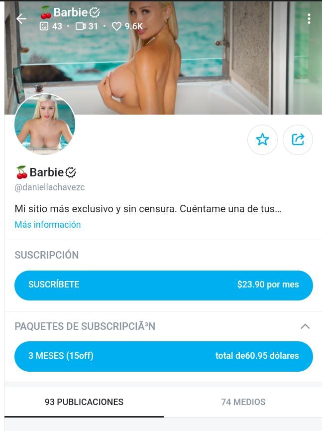 Cuenta de OnlyFans de Daniella Chávez