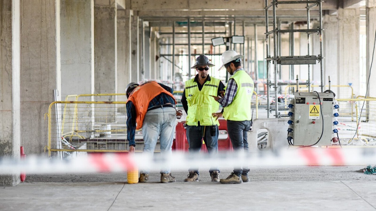 Trabajadores en una construcción