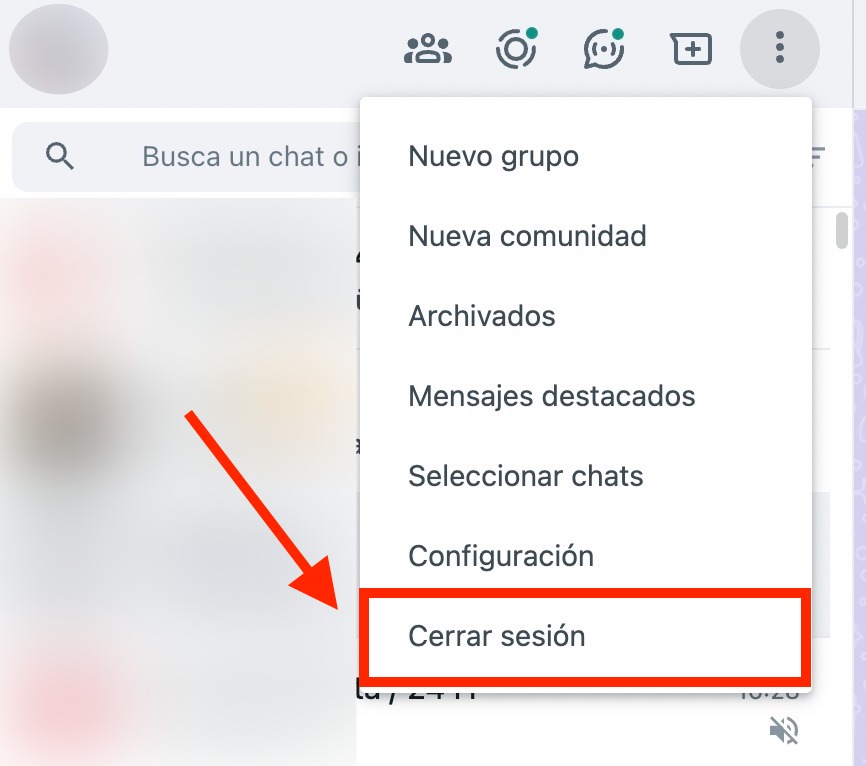 Cerrar sesión WhatsApp Web/WhatsApp Escritorio/WhatsApp para PC.