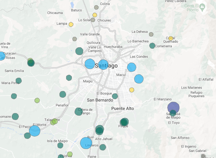 Lluvia en Santiago.