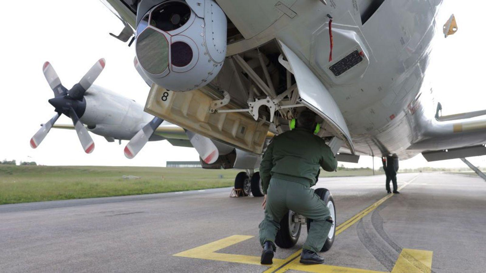 Un avión de vigilancia marítima P-3C Orión en Alemania, similar al que utiliza Canadá para recorrer el Atlántico.