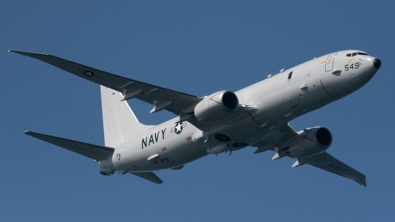 El Boeing P-8 Poseidón volando en 2019.