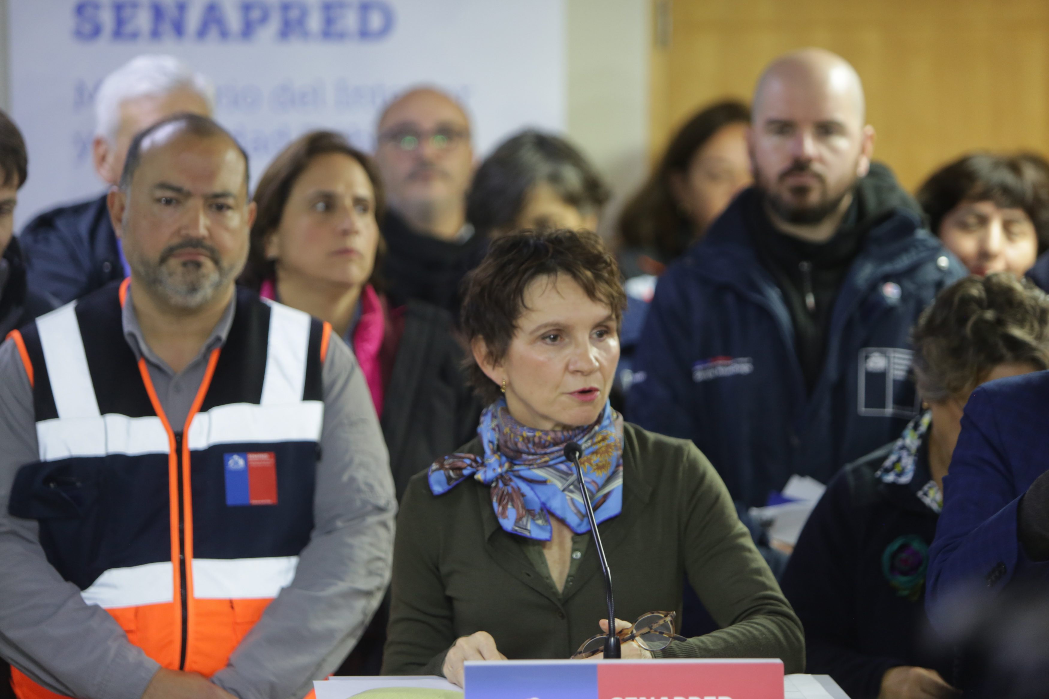 Carolina Tohá en el Senapred.