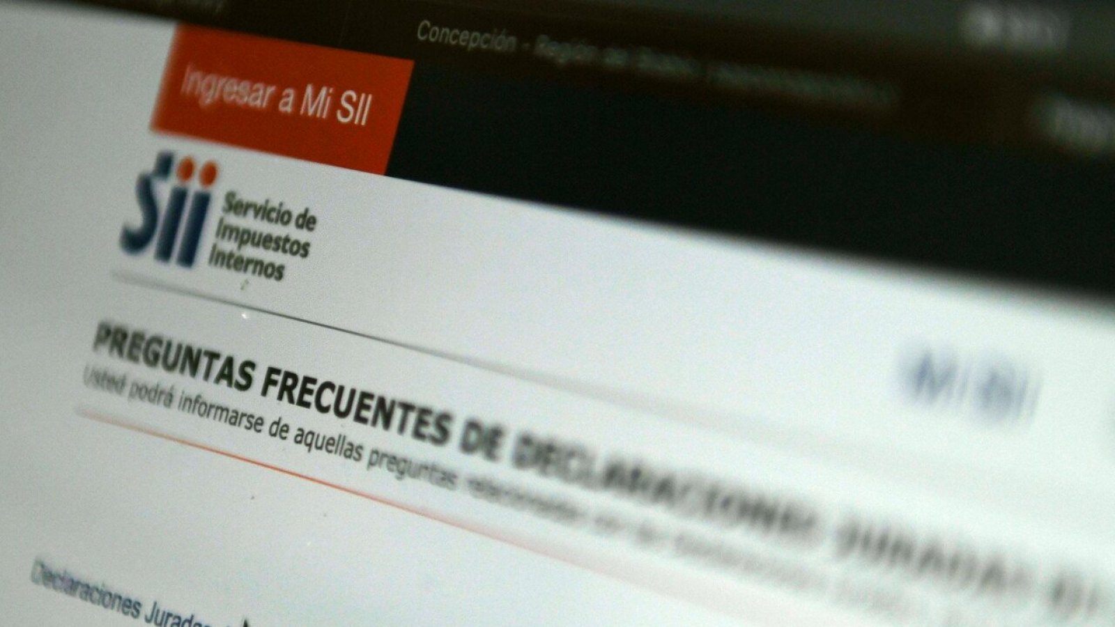 Foto de la página web del SII