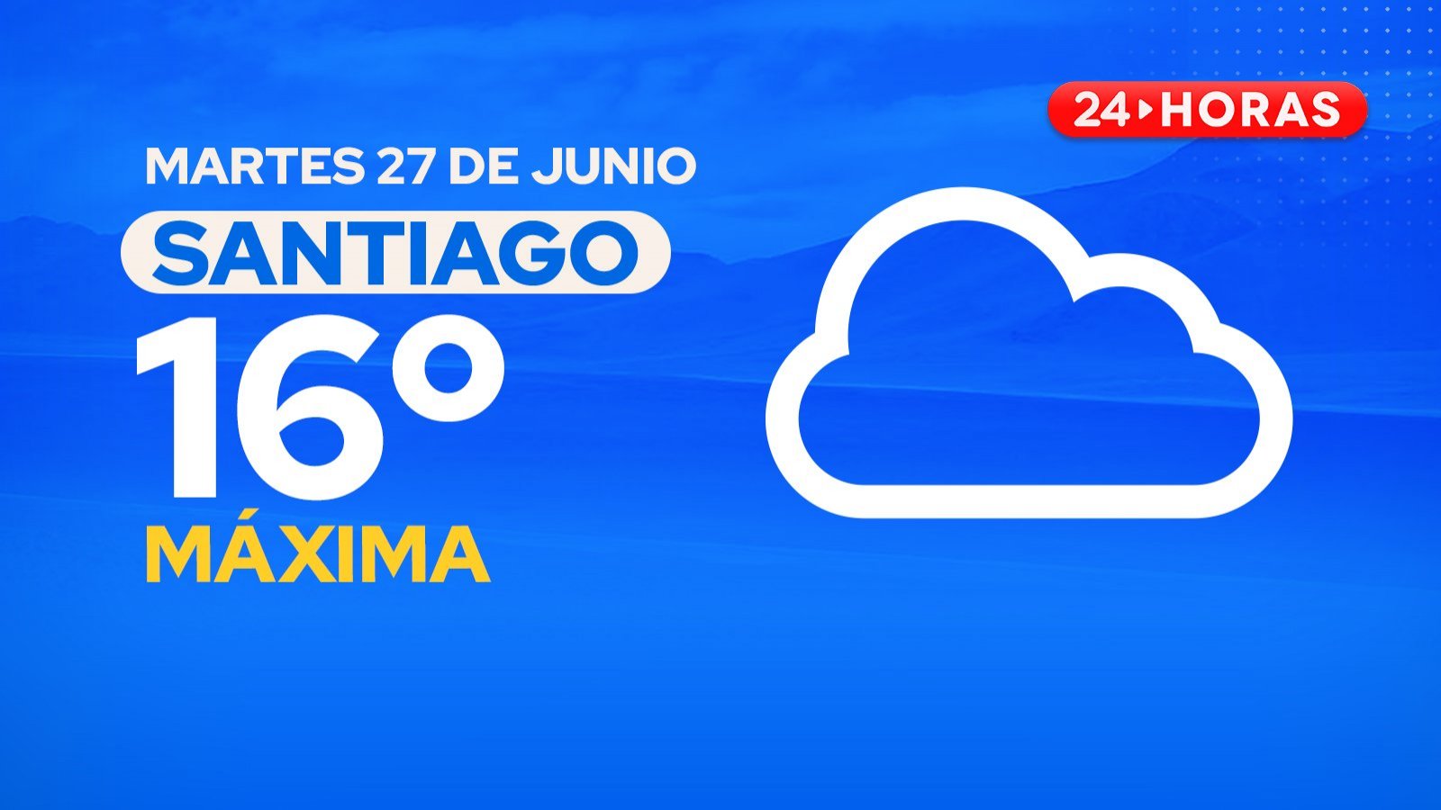 El tiempo en Santiago martes 27 de junio.