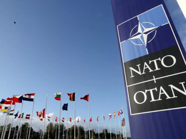 Logo OTAN. Banderas de la OTAN.