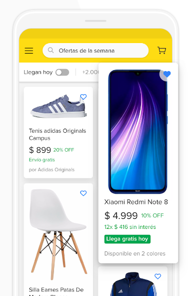 Captura de Mercado Libre app.
