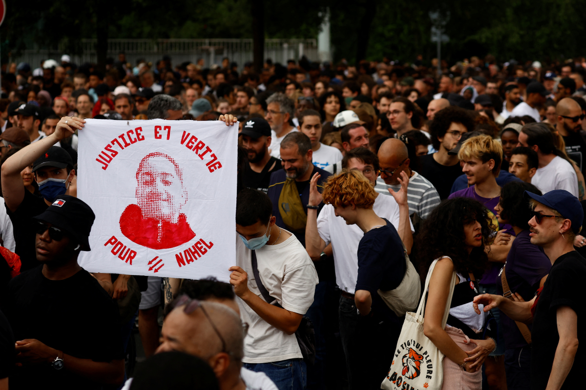 Marcha para exigir justicia por la muerte de Nahel.