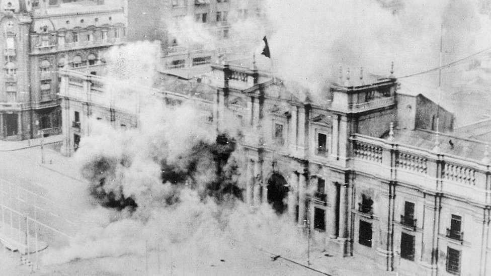 La Moneda fue bombardeada el 11 de septiembre de 1973.