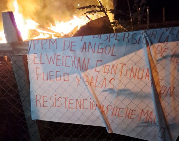 Mensaje alusivo a Resistencia Mapuche Malleco.