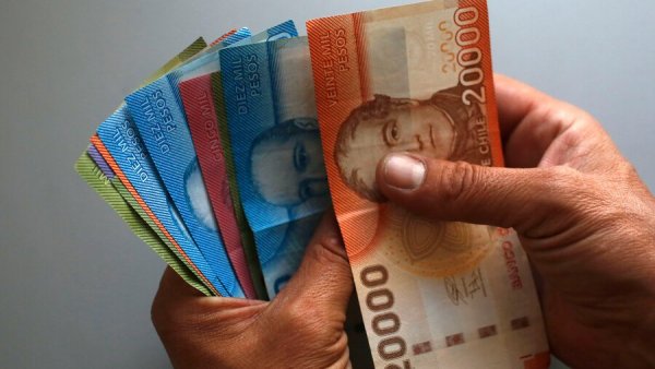 Mano sujetando billetes de todos los valores.