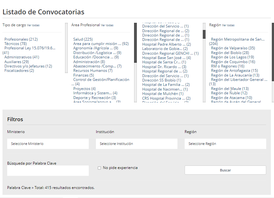 Convocatorias Empleos Públicos.