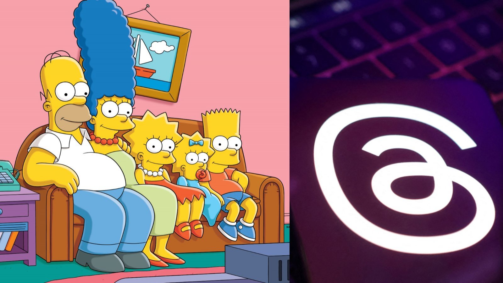 Los Simpson y logo de Threads.