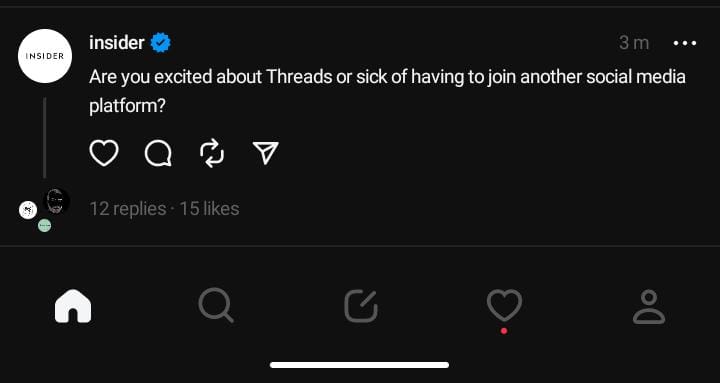 Threads options panel.