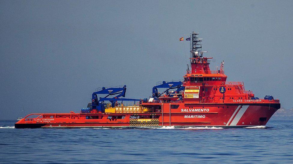 Un barco de Salvamento Marítimo