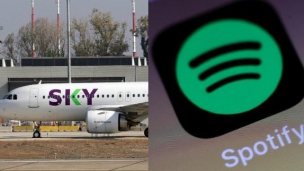 Logo Sky Airlines. App de Spotify.
