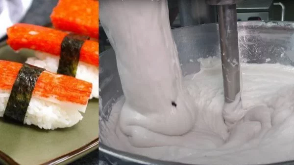 Imágenes sobre la producción del kanikama.