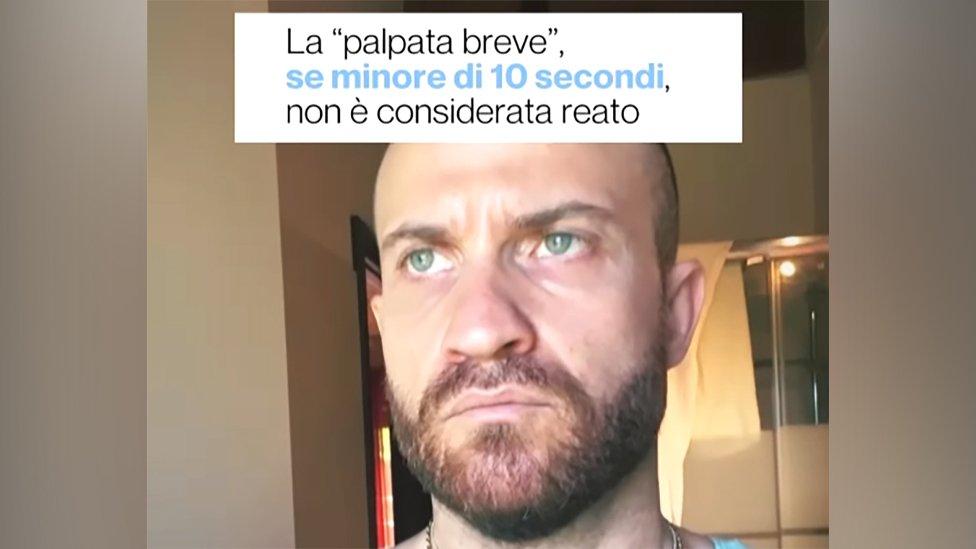 El actor Paolo Camilli en un video de Tik Tok con un mensaje sobre el manoseo en la cabeza