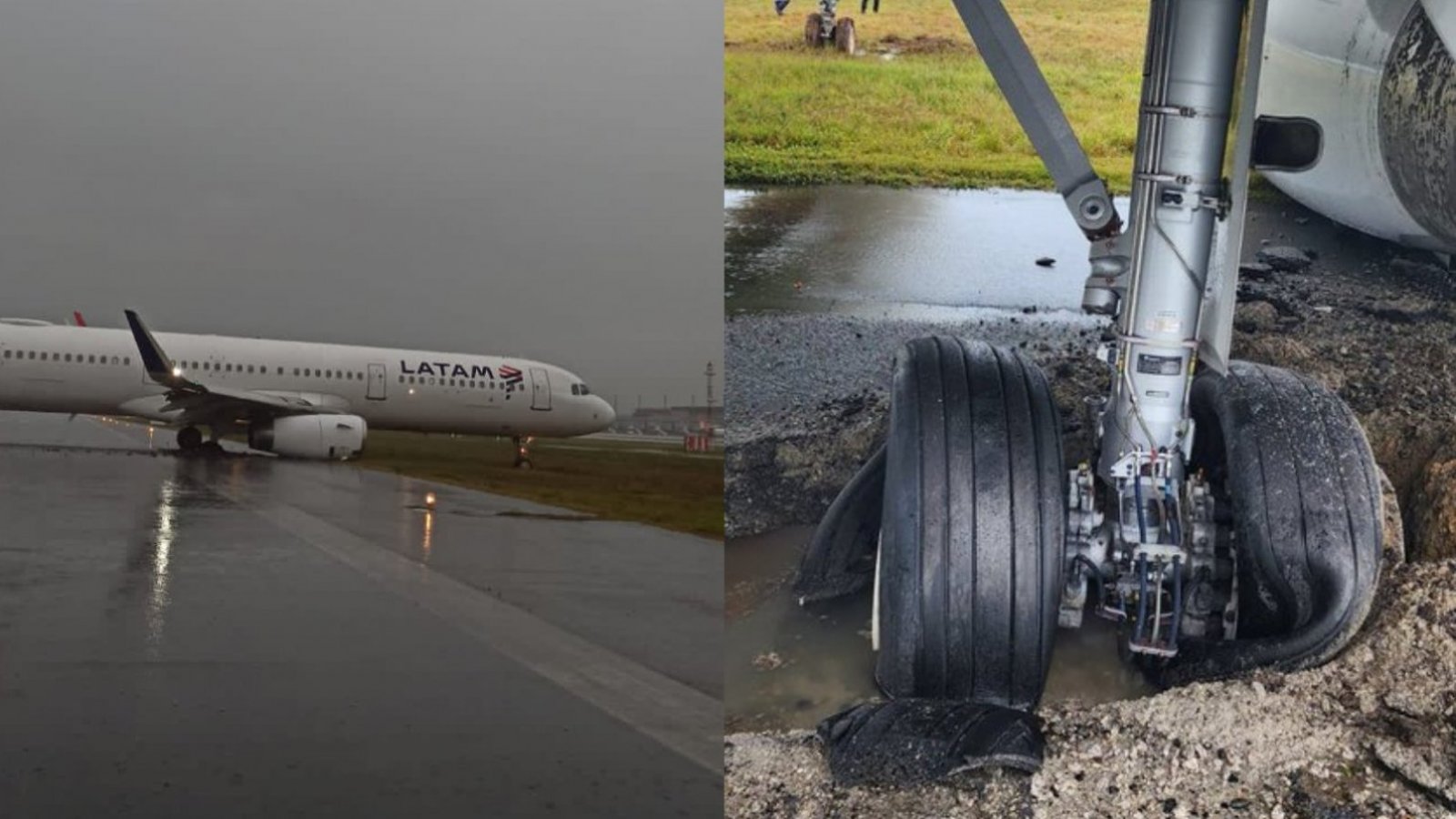 Avión LATAM accidentado.
