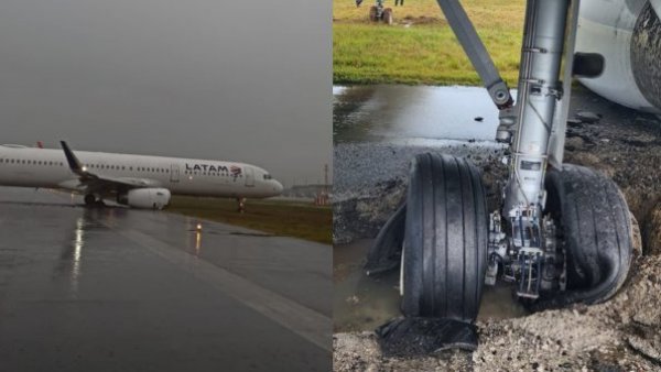 Avión LATAM accidentado.