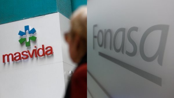 Logos de una isapre y Fonasa.