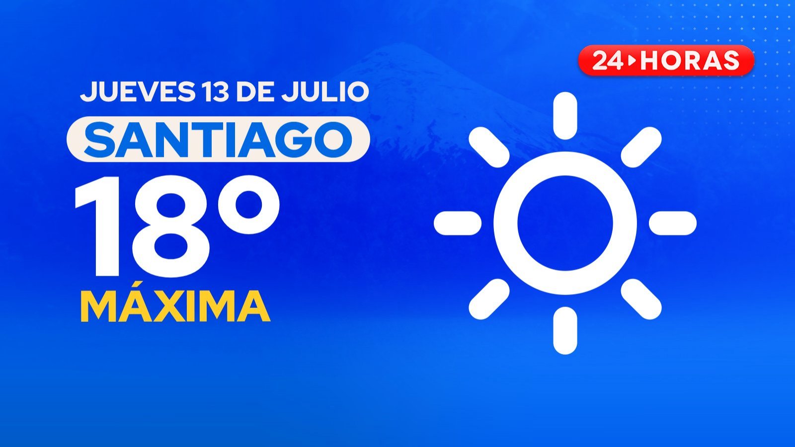 El tiempo en Santiago: jueves 13 de julio 2023