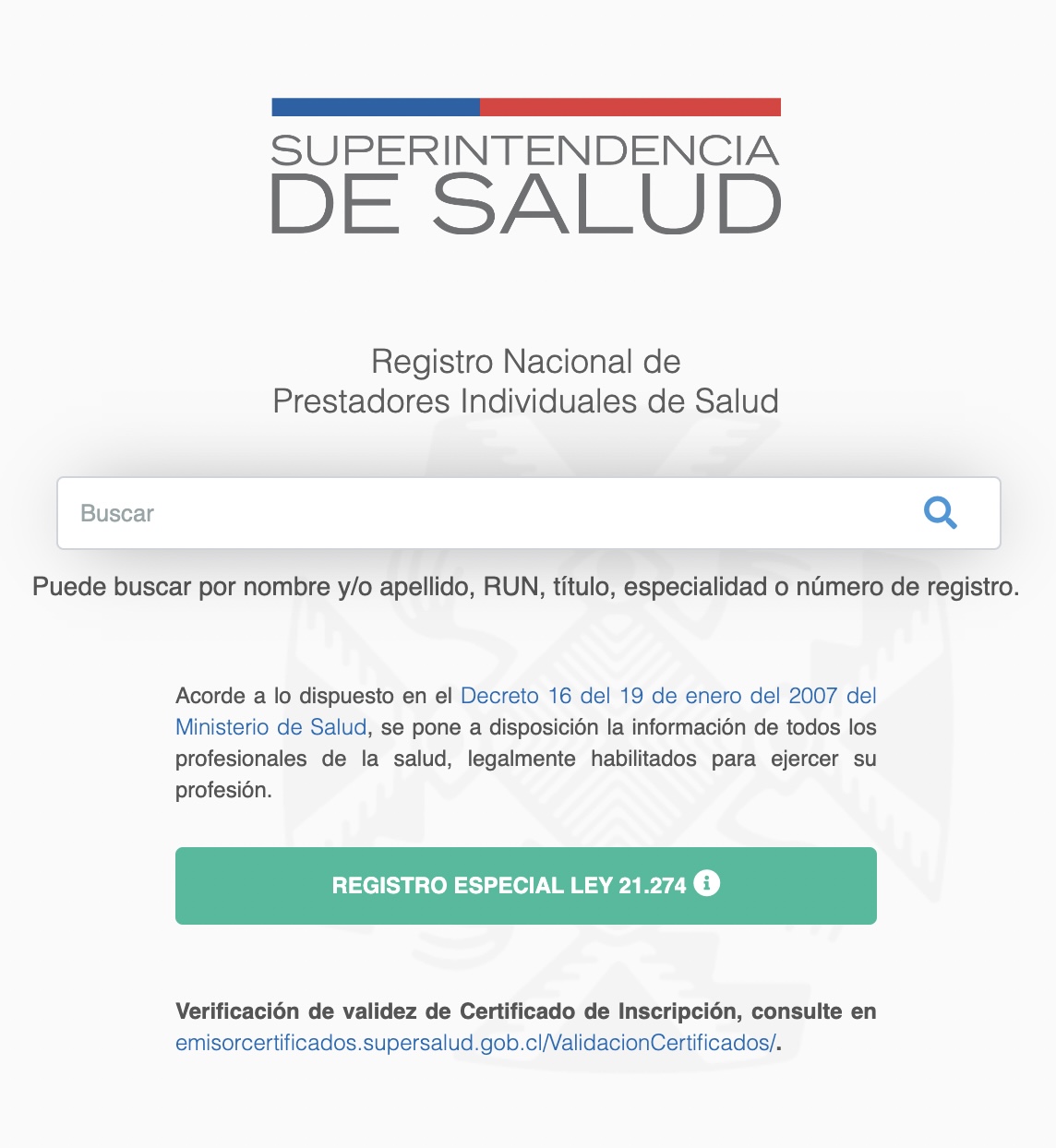 Captura de pantalla Registro de Prestadores