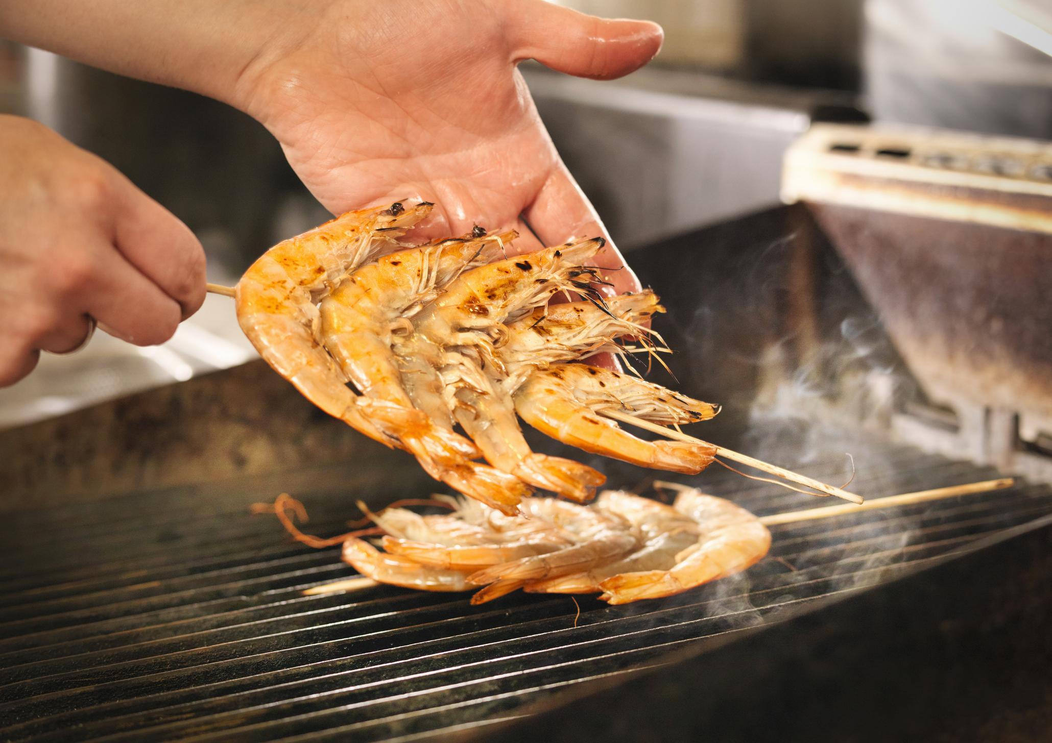 Gambas en la parrilla 