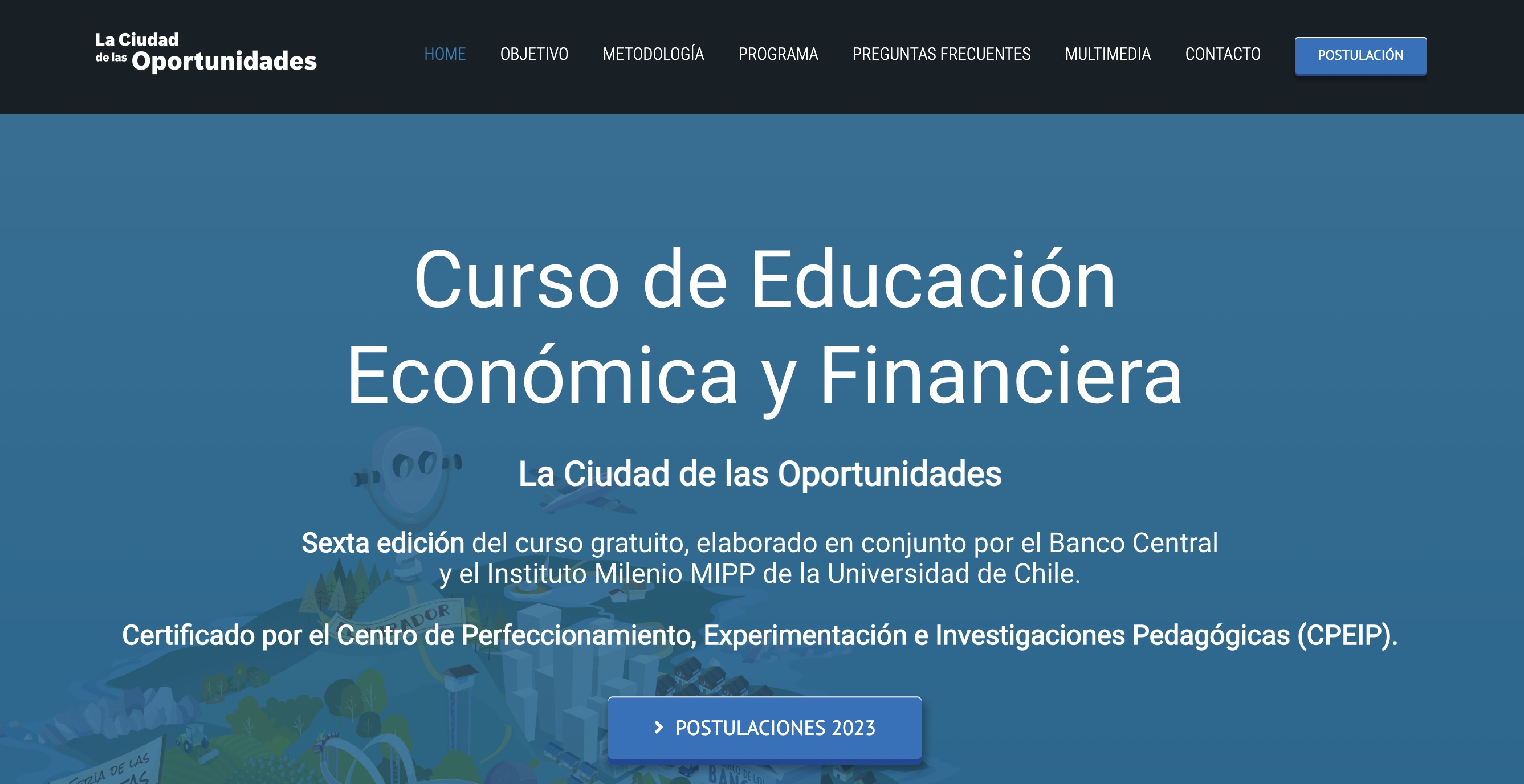 Sitio para postular a curso de educación financiera
